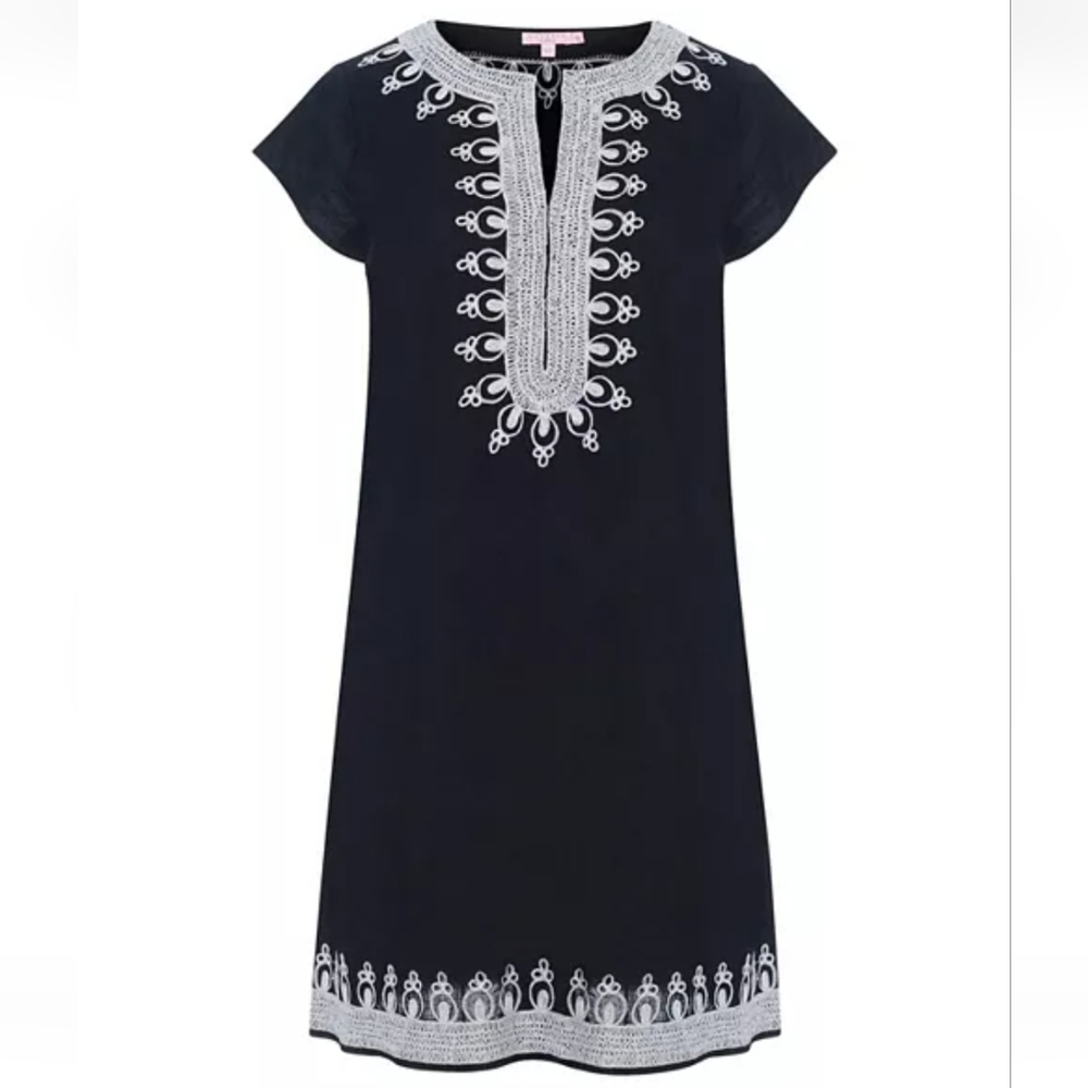 Calypso St. Barth Cotton Black Tunic Dress | XS